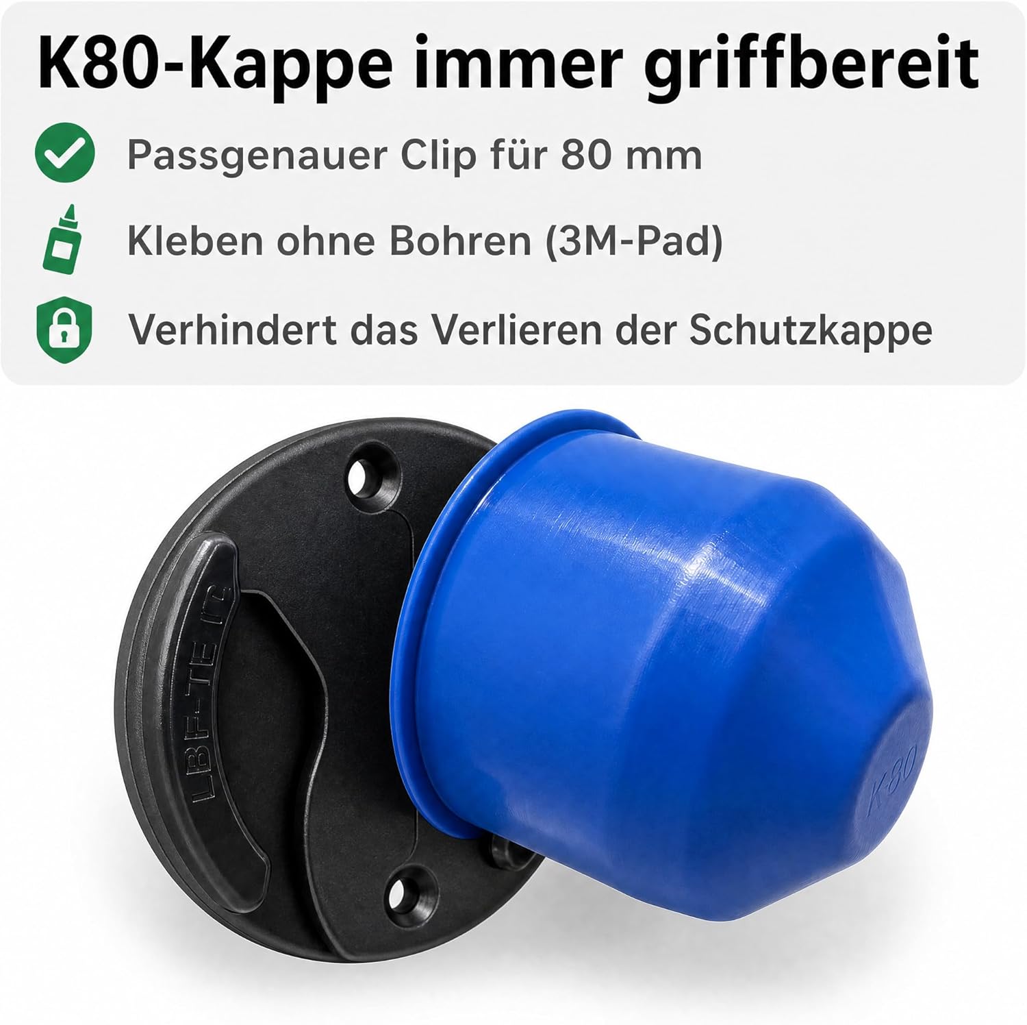 Bracket K80 clip protective cap cover for ball head trailer coupling tractor 2 Bracket K80 clip protective cap cover for ball head trailer coupling tractor - Image 2