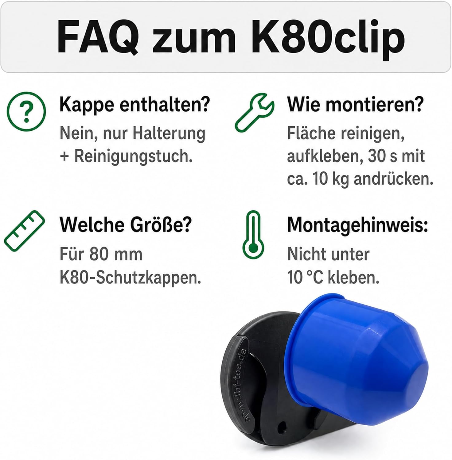 Bracket K80 clip protective cap cover for ball head trailer coupling tractor 6 Bracket K80 clip protective cap cover for ball head trailer coupling tractor - Image 6