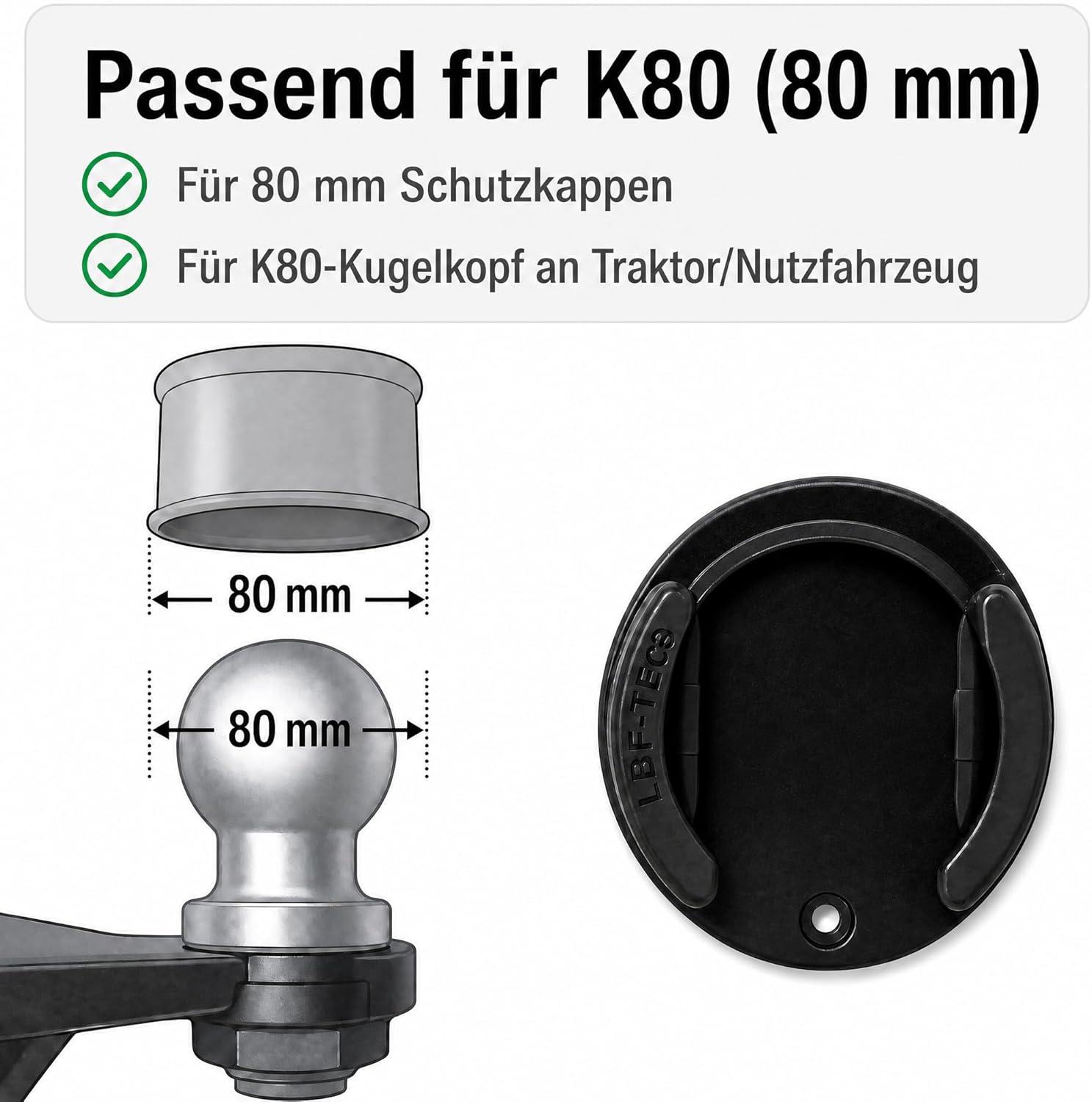 Bracket K80 clip protective cap cover for ball head trailer coupling tractor 8 Bracket K80 clip protective cap cover for ball head trailer coupling tractor - Image 8